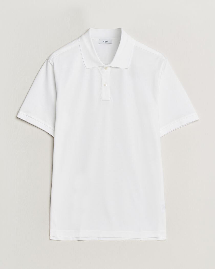 Eton Pima Pique Polo White – Vit