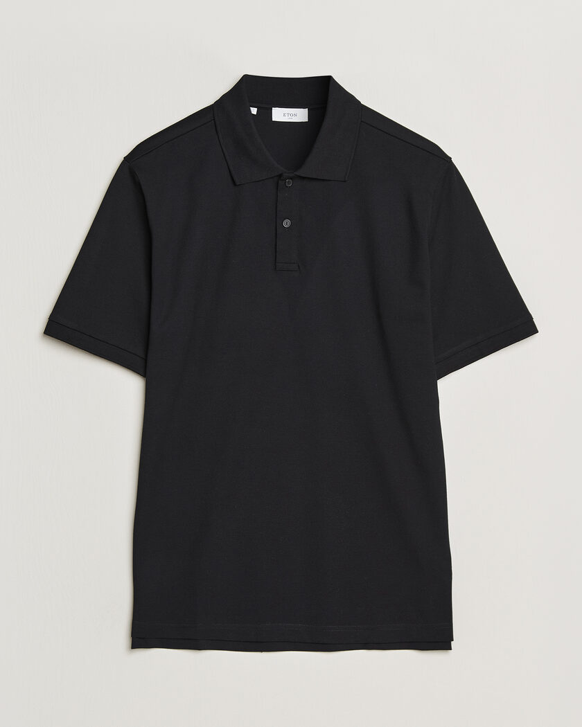 Eton Pima Pique Polo Black – Svart