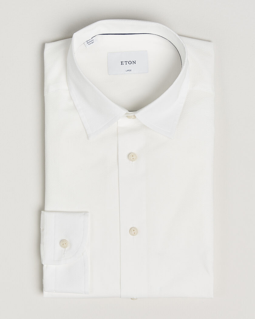Eton Casual Fit Seersucker Resort Shirt White – Vit