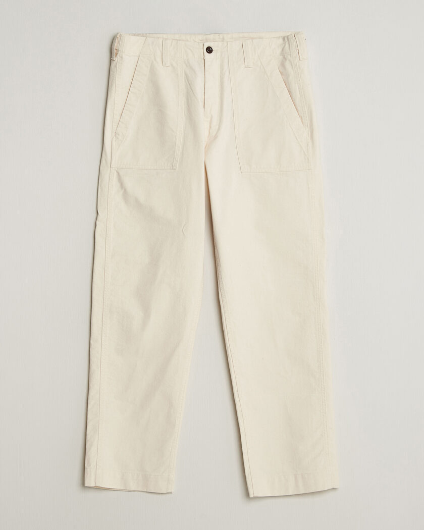 Drake's Twill Fatigue Trousers Ecru – Vit
