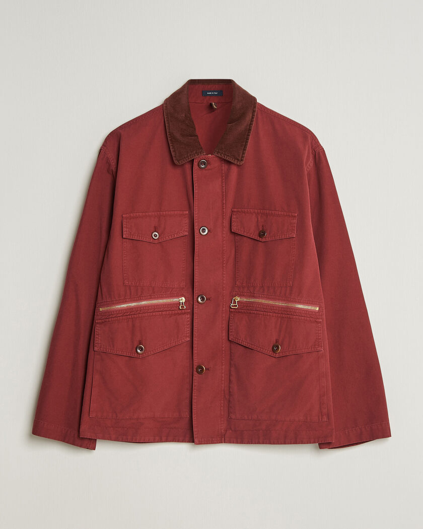 Drake's Hiking Jacket Washed Red – Röd