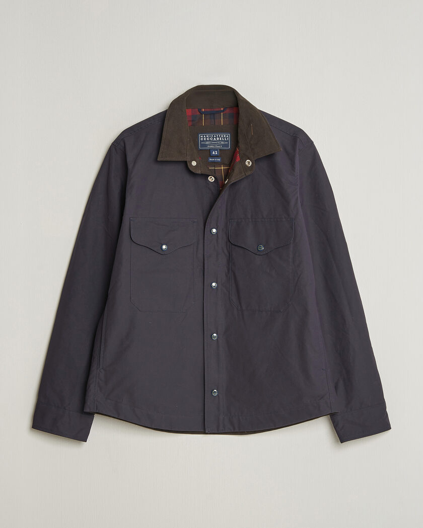 Manifattura Ceccarelli Dry Wax Heavy Shirt Jacket Navy – Blå