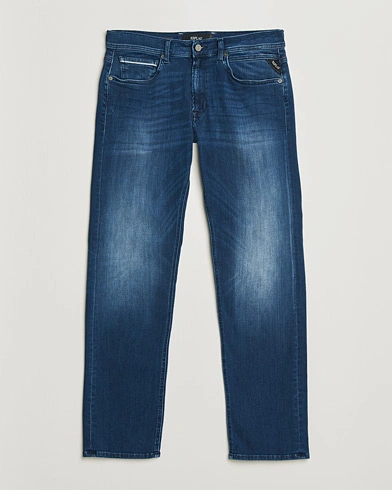 Replay Grover Straight Fit Hyperflex Jeans Dark Blue – Blå