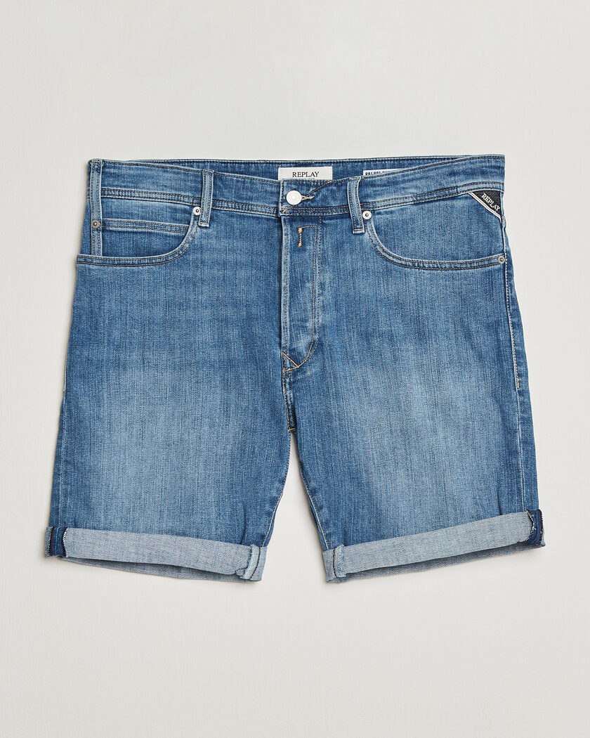 Replay RBJ981 Stretch Denim Shorts Light Blue – Blå