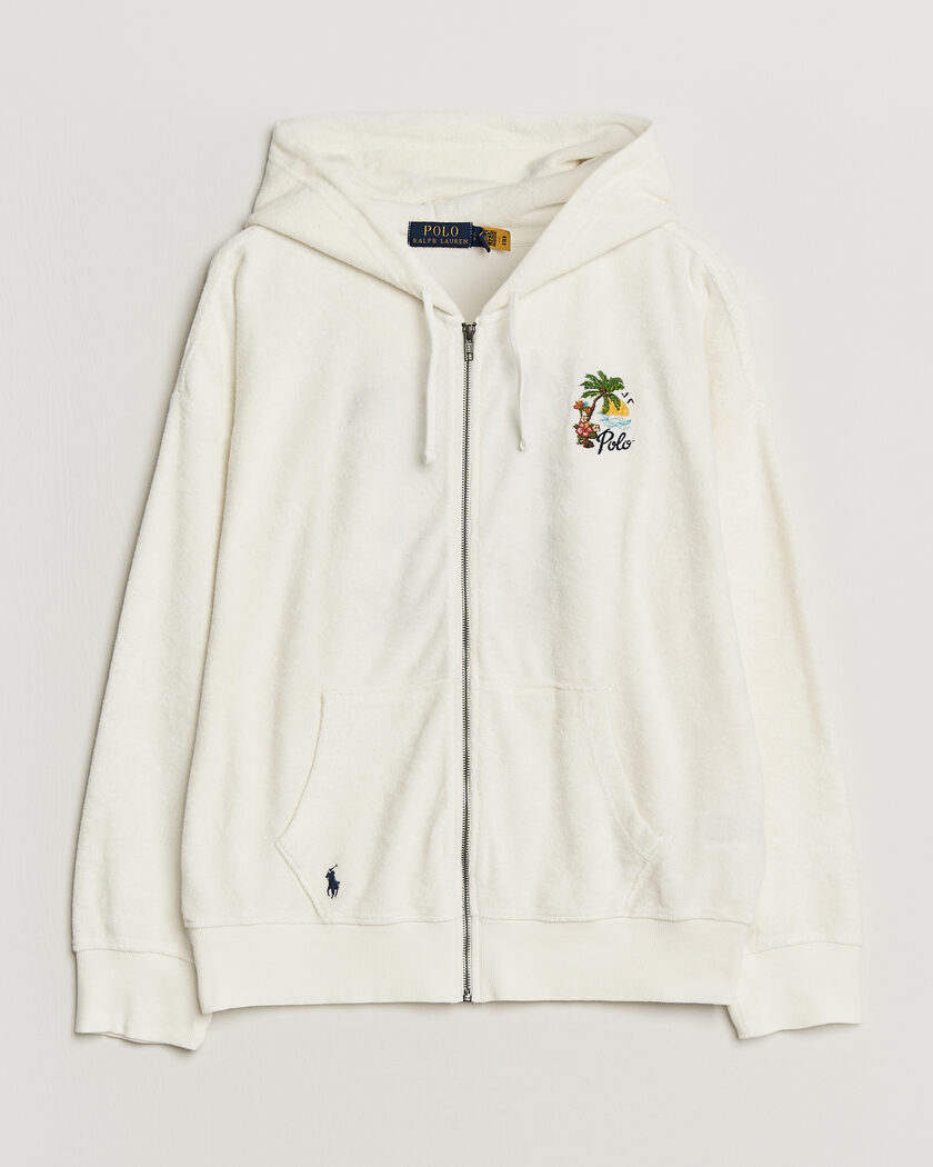  Polo Ralph Lauren Cotton Terry Printed Full-Zip Hoodie Nevis – Vit
