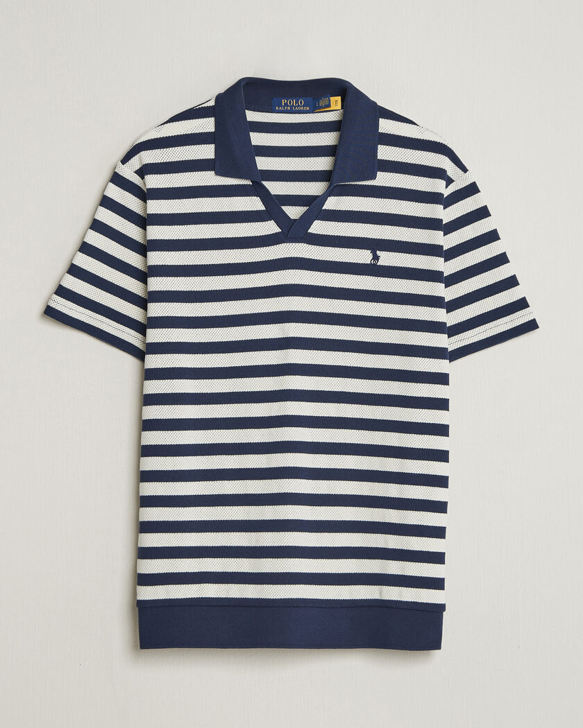 Polo Ralph Lauren Cotton Texture Striped Polo Newport Navy/Cream – Flerfärgad
