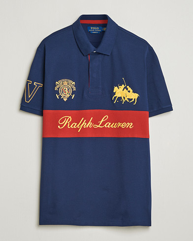Polo Ralph Lauren Block Striped Polo Newport Navy – Blå