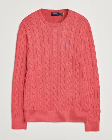 Polo Ralph Lauren Cotton Cable Pullover Pale Red – Röd