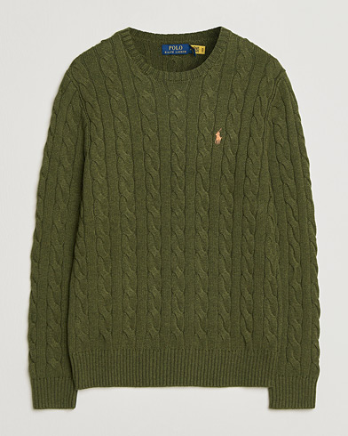 Polo Ralph Lauren Cotton Cable Pullover Garden Trail Heather – Grön