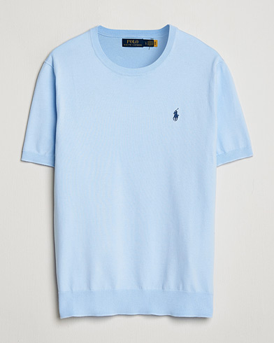 Polo Ralph Lauren Knitted Short Sleeve T-Shirt Office Blue – Blå