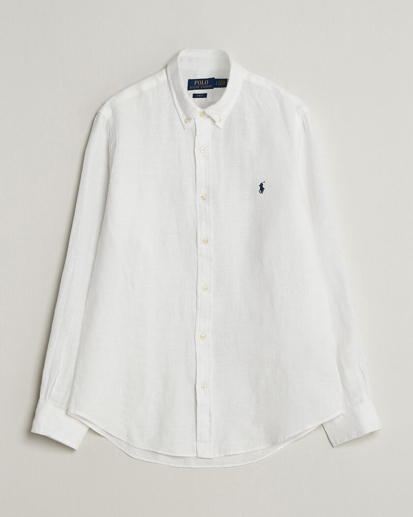 Polo Ralph Lauren Slim Fit Linen Shirt White – Vit