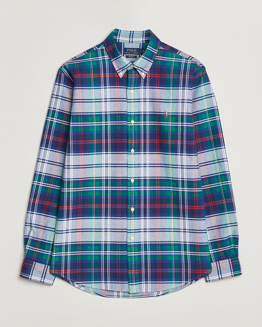 Polo Ralph Lauren Custom Fit Checked Oxford Shirt Green/Blue Multi – Flerfärgad