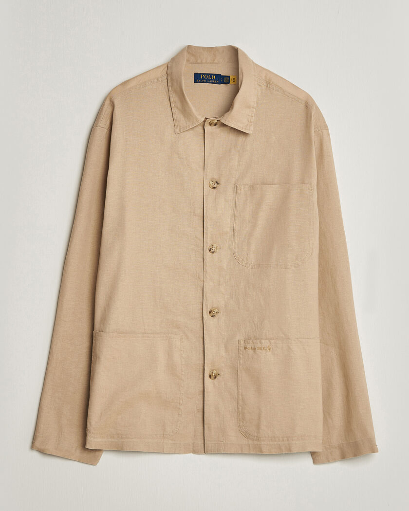 Polo Ralph Lauren Stretch Linen Overshirt Coastal Beige – Beige
