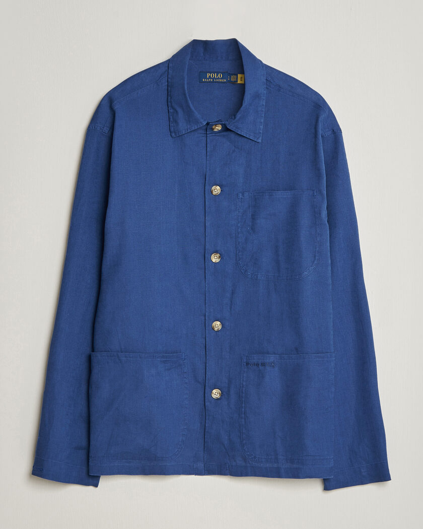 Polo Ralph Lauren Stretch Linen Overshirt Annapolis Blue – Blå