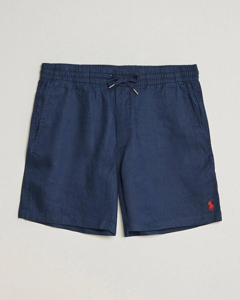 Polo Ralph Lauren Dyed Linen Shorts Newport Navy – Blå