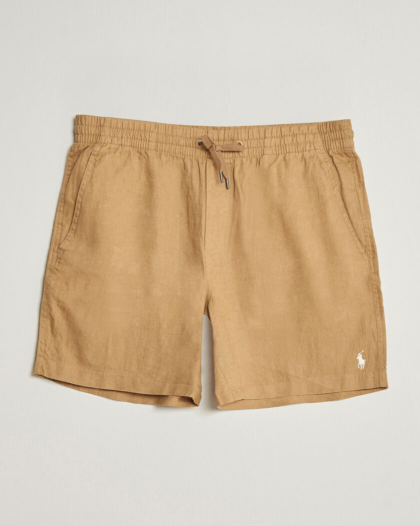 Polo Ralph Lauren Dyed Linen Shorts Cafe Tan, Herr, Linneshorts, Beige, Storlek S