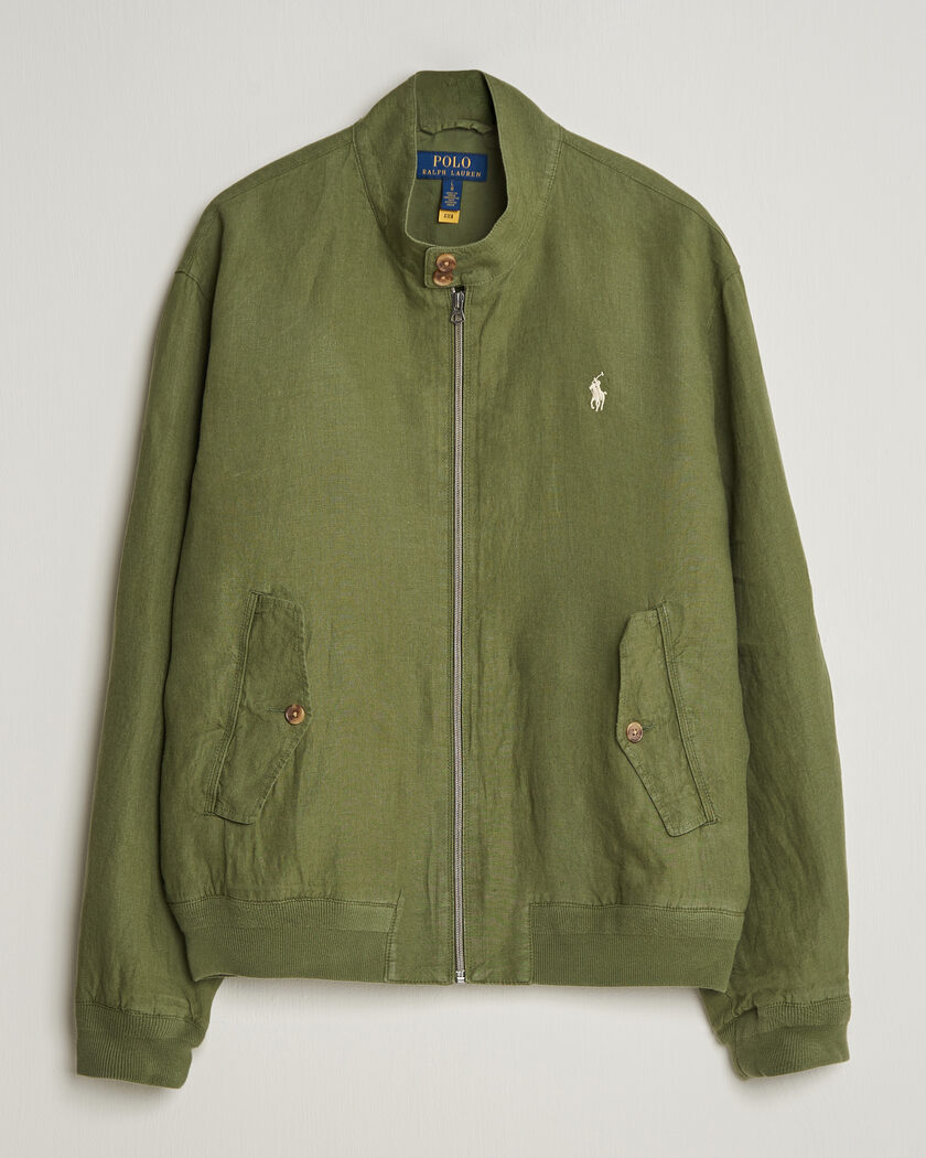 Polo Ralph Lauren Linen Herringbone Windbreaker Garden Trail – Grön