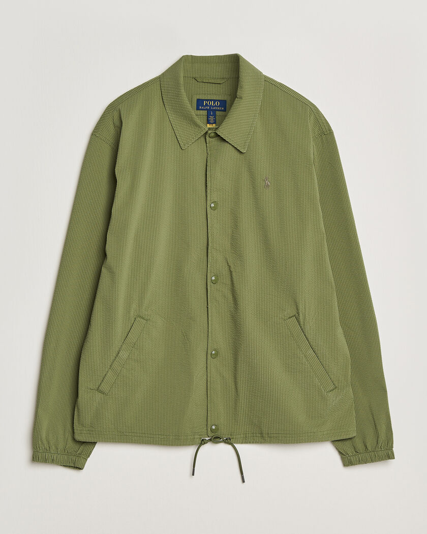 Polo Ralph Lauren Seersucker Windbreaker Jacket Supply Olive – Grön