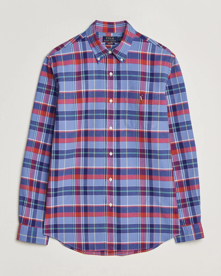 Polo Ralph Lauren Custom Fit Check Oxford Shirt Blue Multi – Flerfärgad