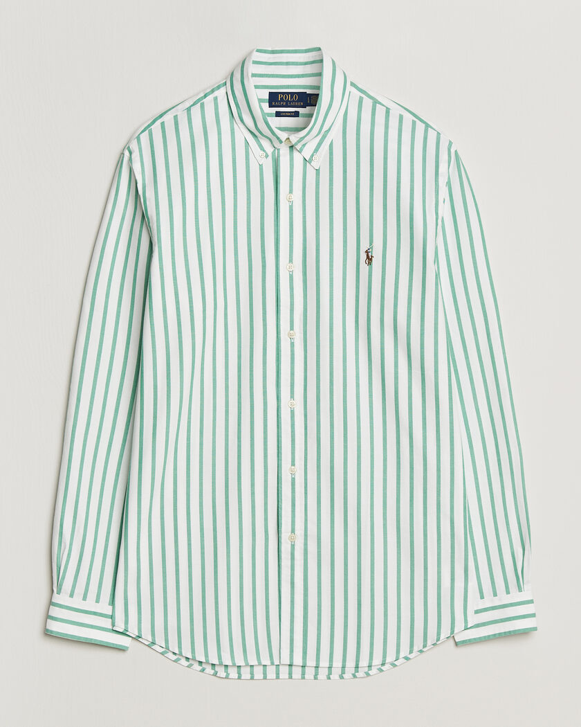 Polo Ralph Lauren Custom Fit Striped Oxford Shirt Green – Grön