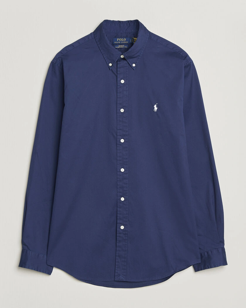 Polo Ralph Lauren Custom Fit Garment Twill Shirt Newport Navy – Blå