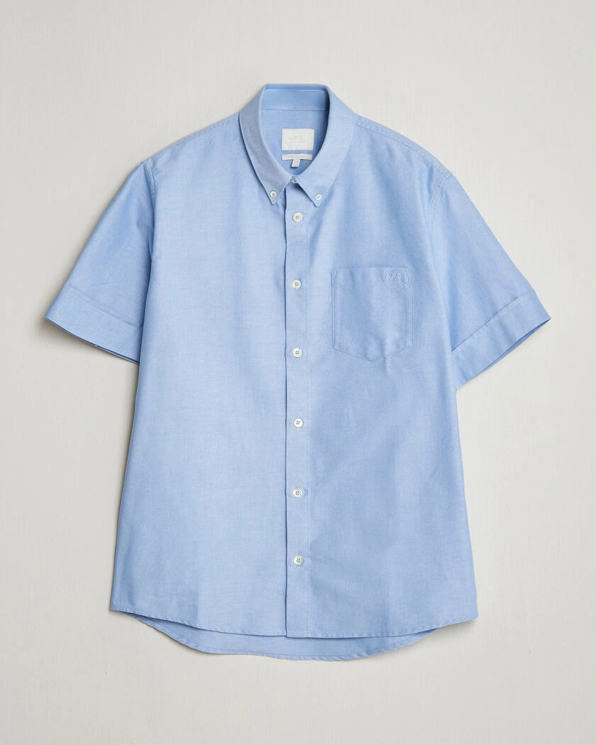 A.P.C. Jack Short Sleeve Shirt Light Blue – Blå