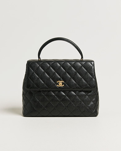 Chanel Pre-Owned Kelly Top Handle Bag Caviar Black – Svart