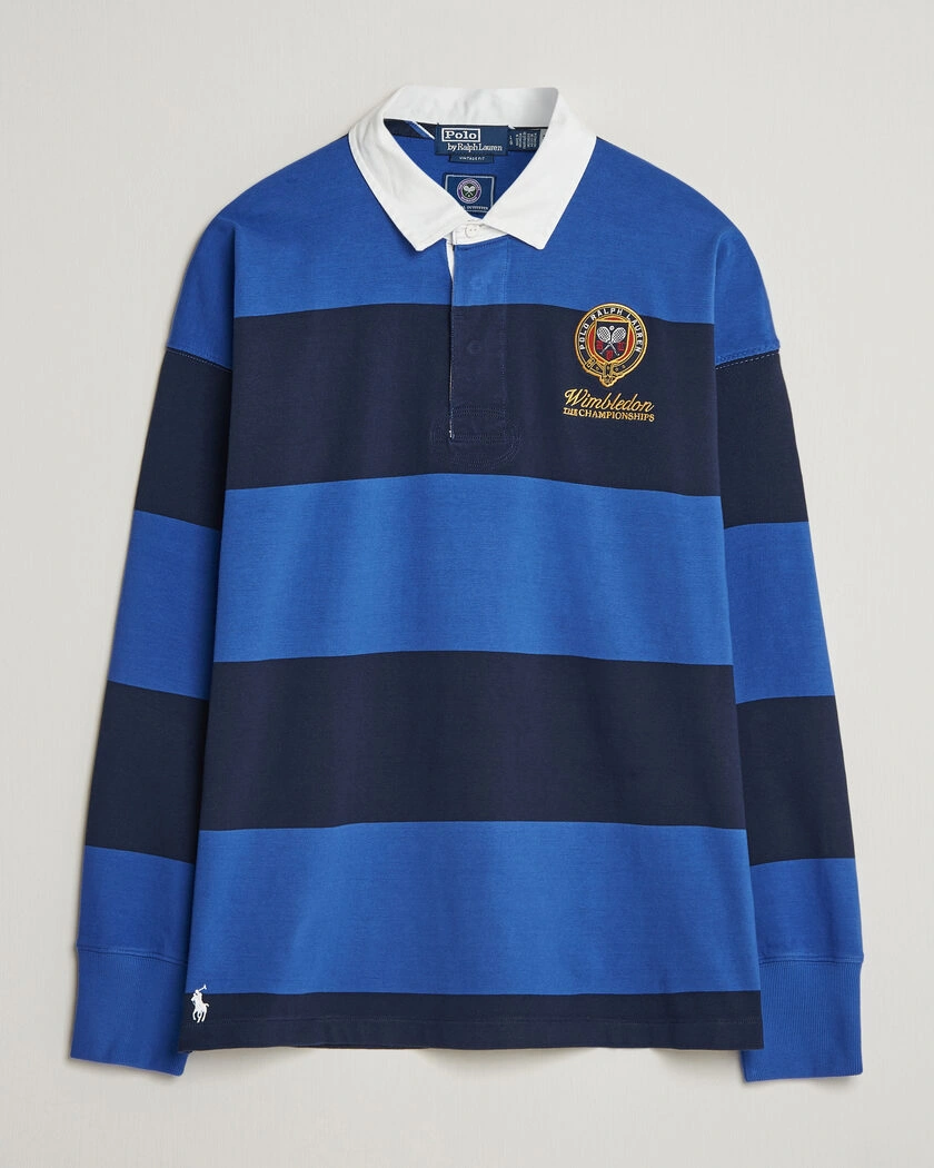 Polo Ralph Lauren Striped Rugby Pullover Collegiate Blue – Blå