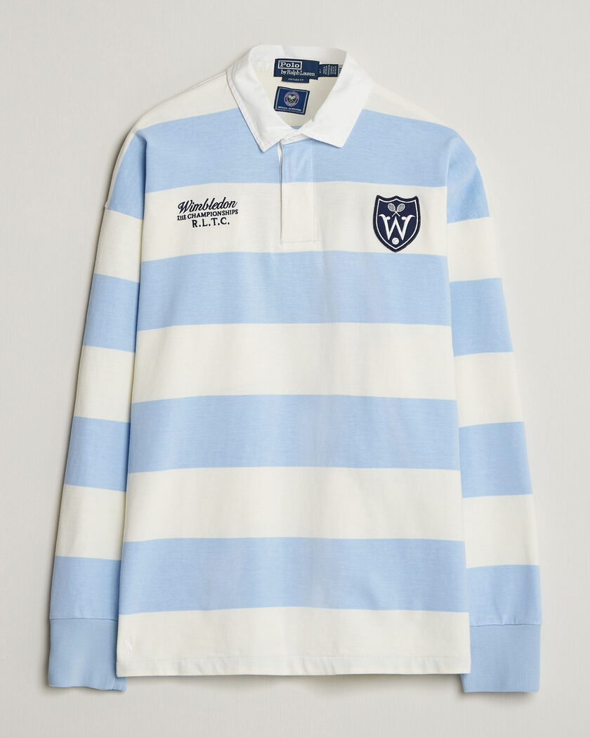 Polo Ralph Lauren Striped Rugby Pullover Office Blue/Deckwash White – Blå
