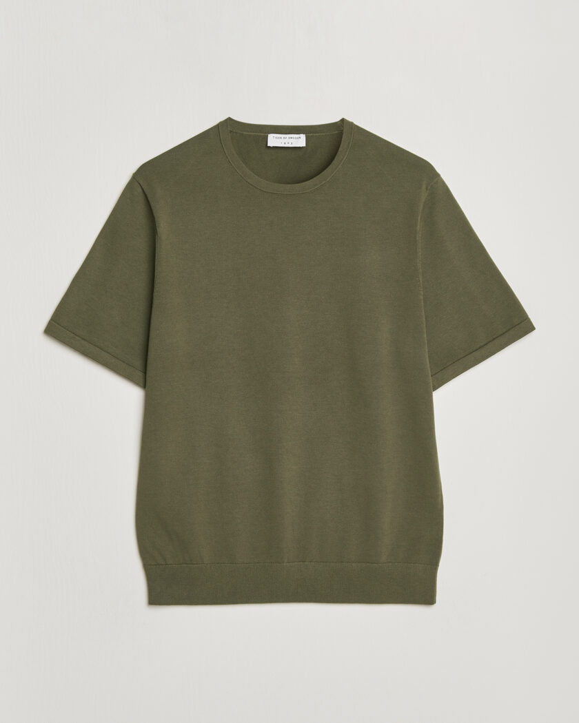 Tiger of Sweden Connor Cotton Knitted T-Shirt Kalamata Green – Grön