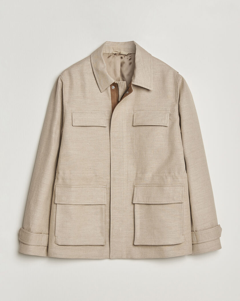 Tiger of Sweden Sandser Cotton/Linen Field Jacket Soft Latte – Beige