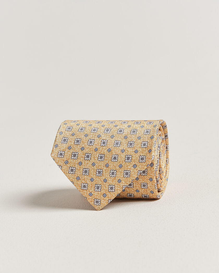 Amanda Christensen Silk Oxford 8cm Flower Tie Yellow – Gul