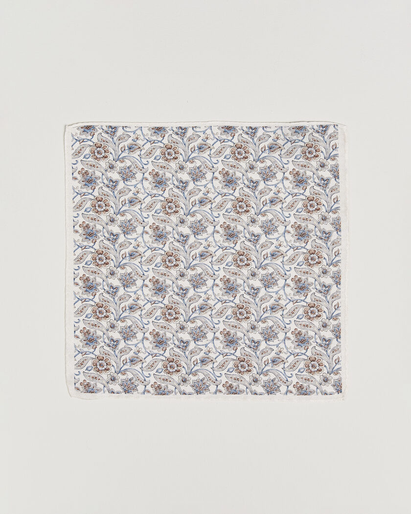 Amanda Christensen Silk Oxford Large Flower Pocket Square Cream – Vit