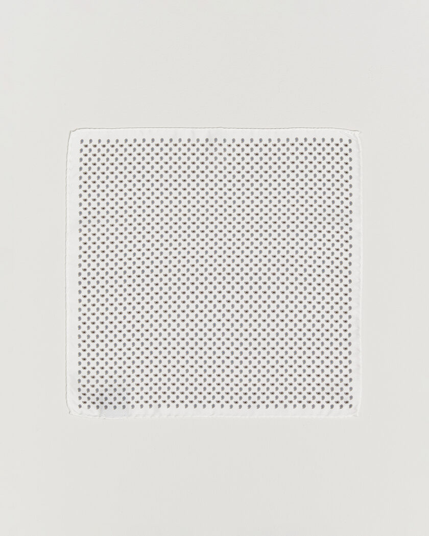 Amanda Christensen Silk Oxford Pocket Square White – Vit