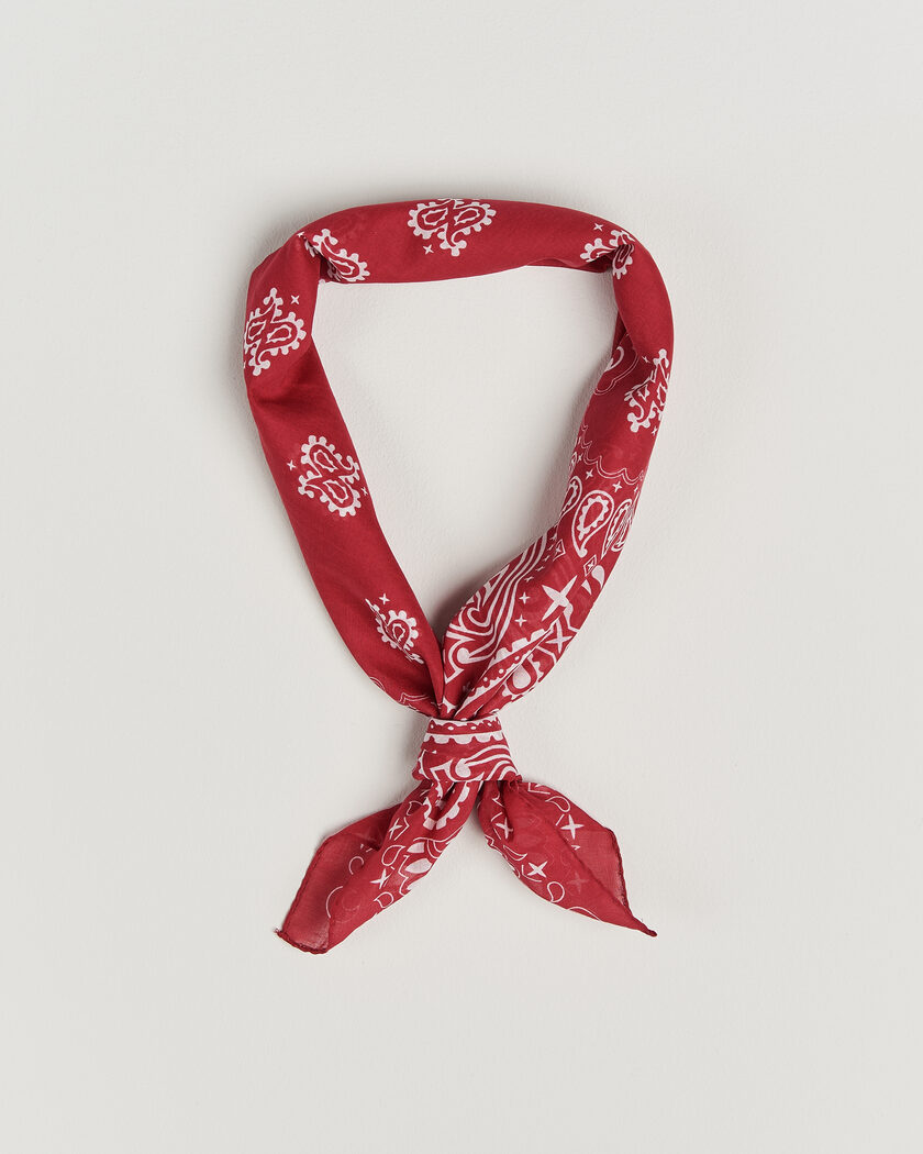 Amanda Christensen Cotton Voilé Paisley Bandana Red – Röd