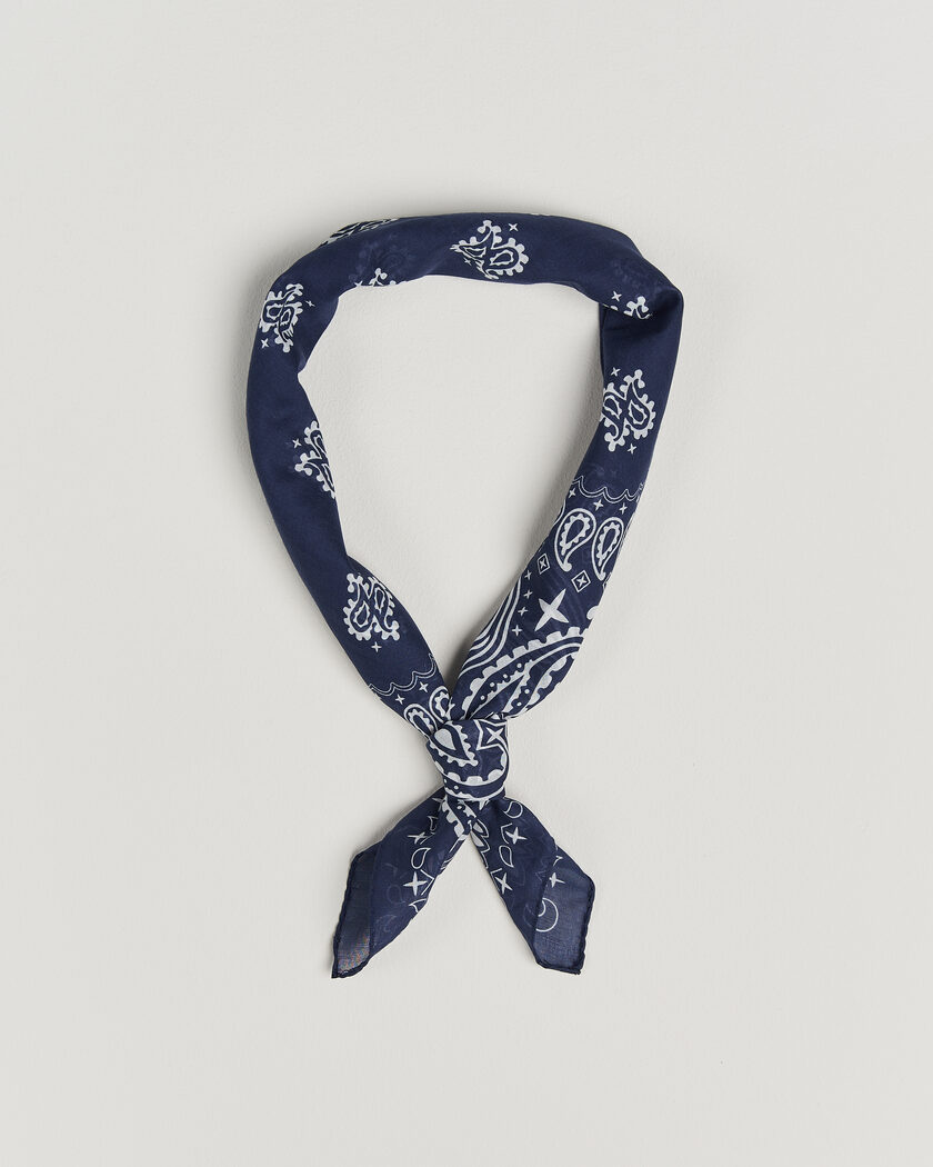 Amanda Christensen Cotton Voilé Paisley Bandana Navy – Blå