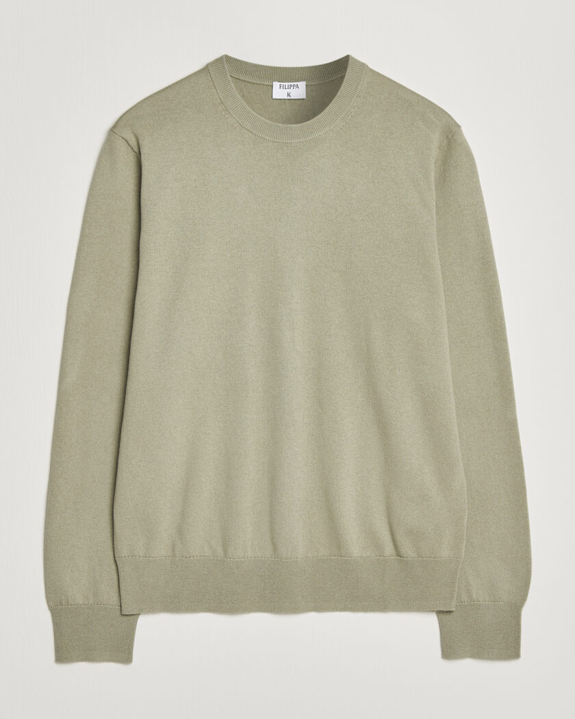 Filippa K Cotton Merino Knitted Sweater Light Green – Grön
