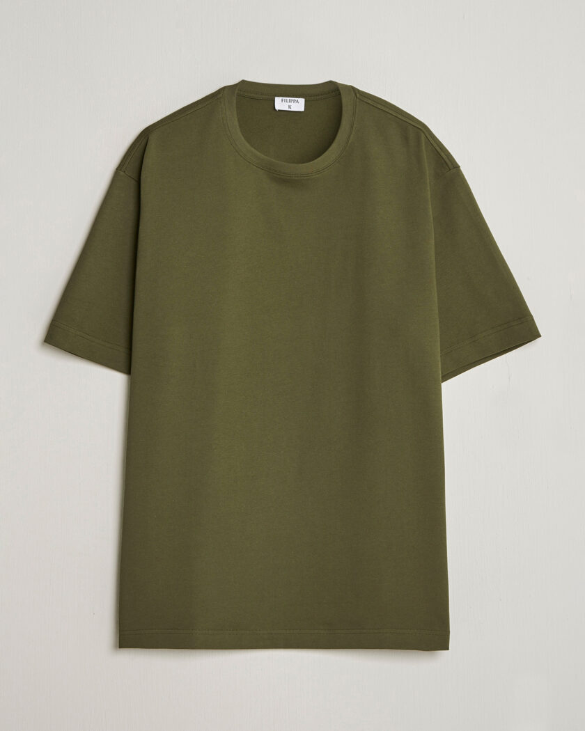 Filippa K Heavy Cotton Crew Neck T-Shirt Midnight Green – Grön