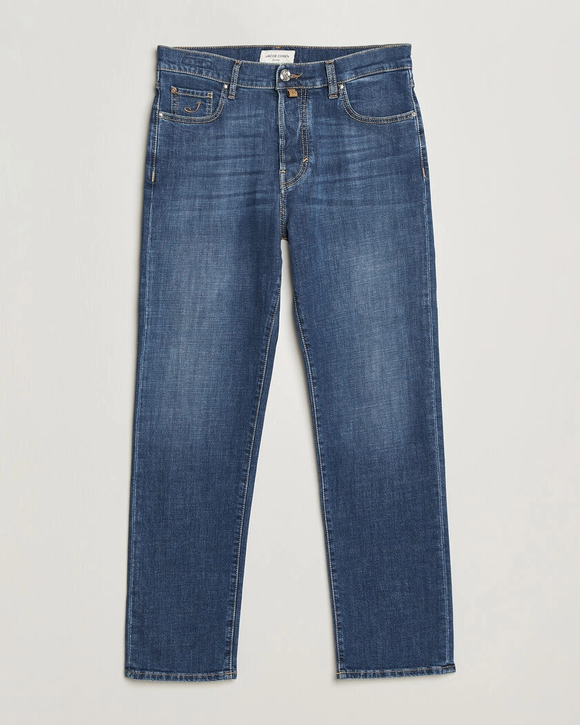 Jacob Cohën Edos Regular Straight Fit Stretch Jeans Mid Blue – Blå