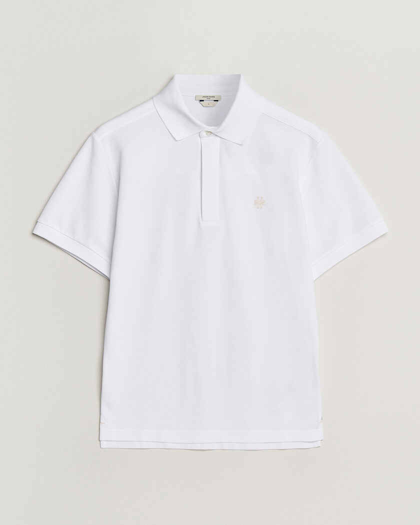 Jacob Cohën Cotton Polo Piquet Optical White – Vit