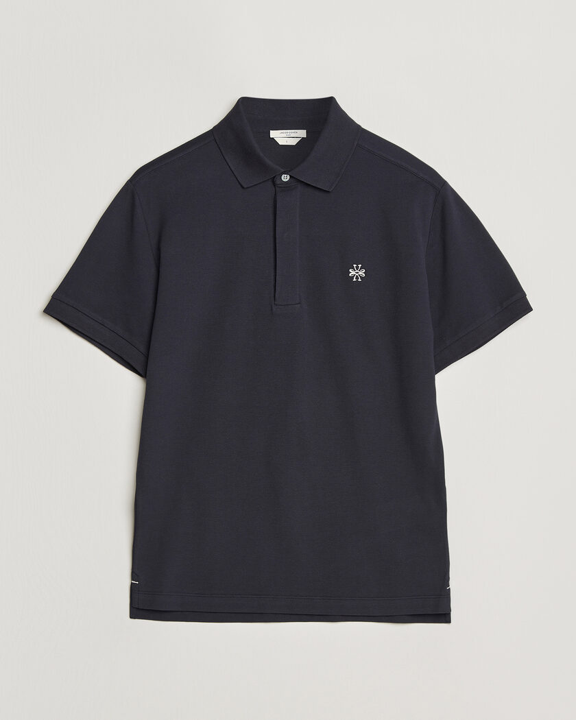  Jacob Cohën Cotton Polo Piquet Navy Blue – Blå