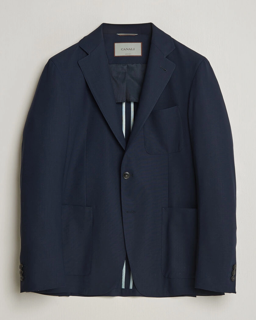 Canali Unconstructed Impeccabile Wool Blazer Navy – Blå
