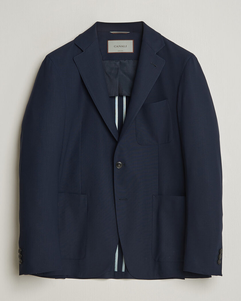 Canali Unconstructed Impeccabile Wool Blazer Navy – Blå