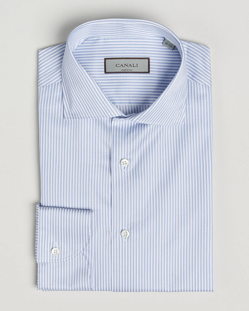 Canali Slim Fit Impeccabile Shirt Blue Stripe – Blå