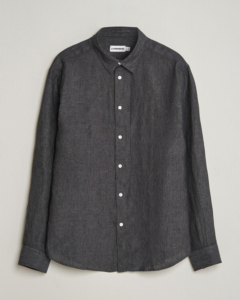  J.Lindeberg Marlon Linen Melange Shirt Black