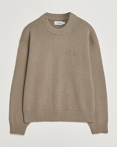 J.Lindeberg Eddy Cotton Wool Crew Neck Brindle – Grön