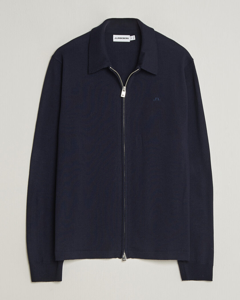 J.Lindeberg Kaleb Merino Cardigan JL Navy – Blå