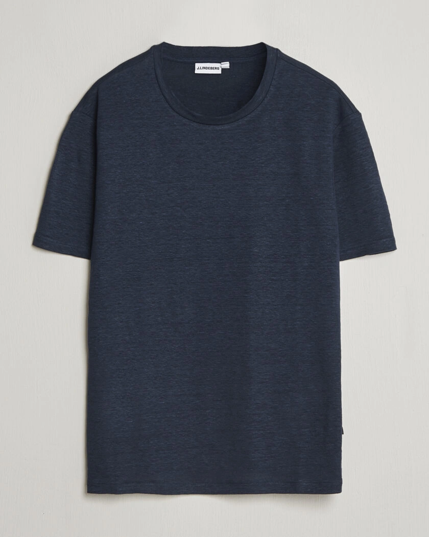 J.Lindeberg Coma Linen T-Shirt JL Navy – Blå