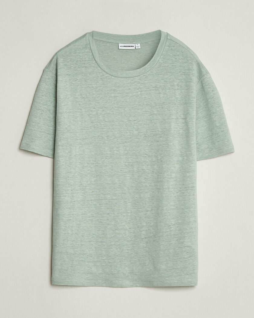 J.Lindeberg Coma Linen T-Shirt Jadeite – Grön