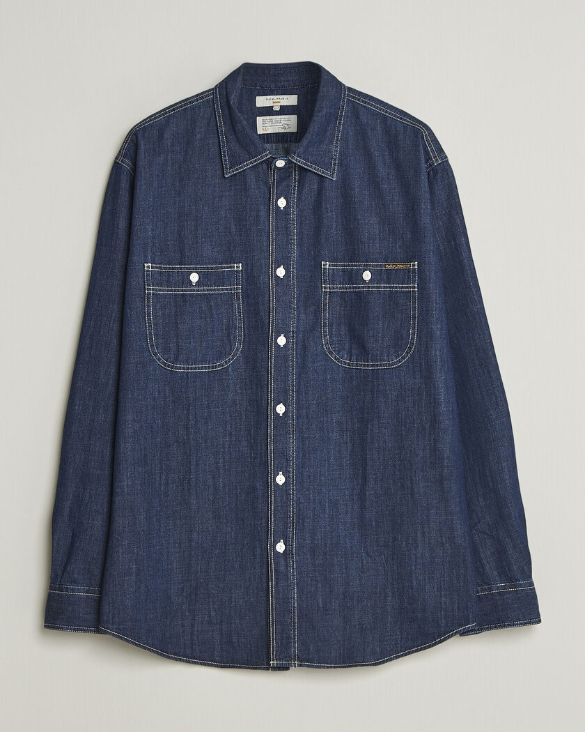 Nudie Jeans Julian Denim Shirt Rinsed – Blå